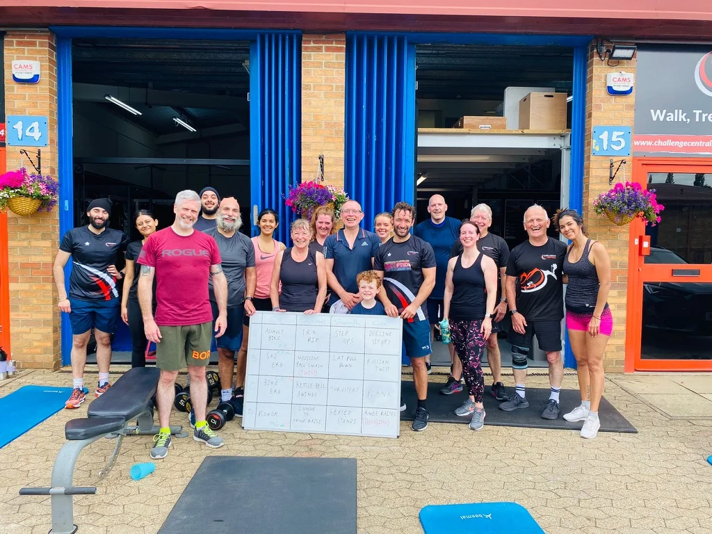 Challenge Life members and coaches outside the Letchworth gym